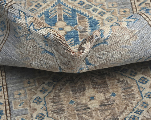 3x5 Kazak Gray Brown Hand Knotted Geometric Wool Area Rug
